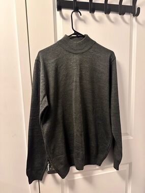 Men's Dark Gray mock Neck Sweater